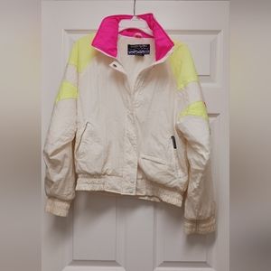 Vintage 1990s Neon pink and cream White Sierra zip up jacket size Small